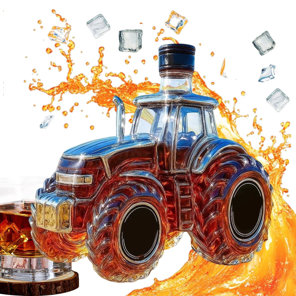 Karafka do whisky, 300 ml, dozownik alkoholu, ozdoba na biurko, szklana butelka na karafkę do whisky, do napojów burbonowych, napojów, rodzinnych spotkań, na Boże Narodzenie, wesela, do restauracji