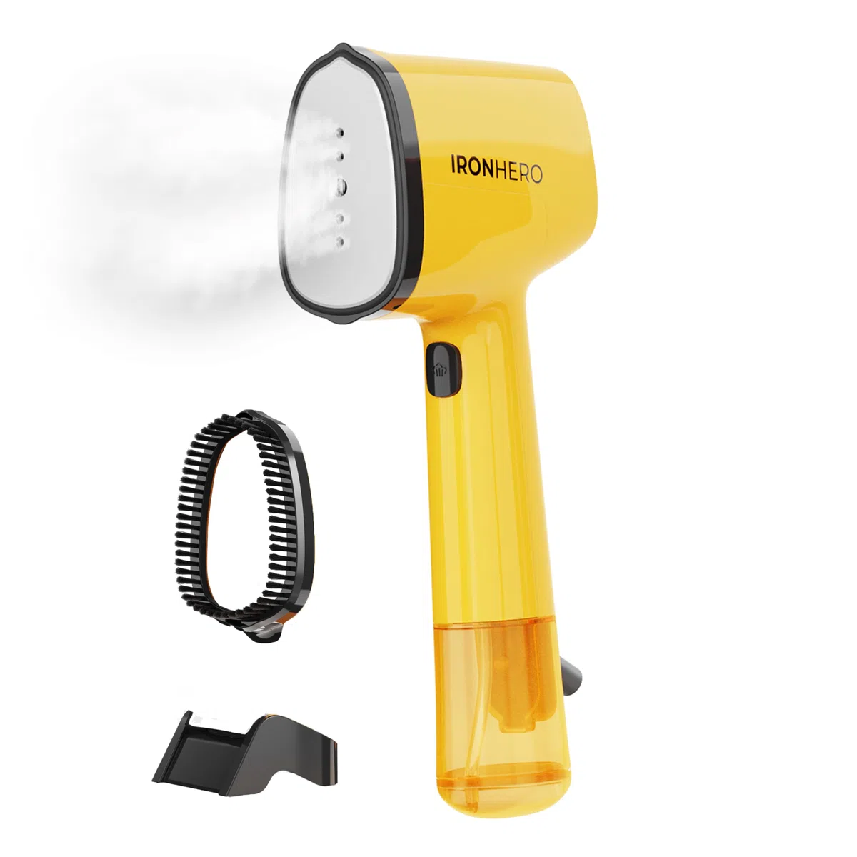 Cecotec Pionowe żelazko z ceramiczną podeszwą IronHero V-1500 Essential Yellow, moc 1500 W, ciągła para 25 g/min, szybkie nagrzewanie, dezynfekuje, czyści i pielęgnuje ubrania