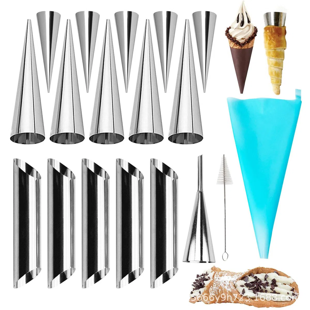 Cannoli formy do pieczenia, 18 sztuk, ze stali nierdzewnej, rurki Cannoli Cannoli, forma do pieczenia, rogalik, do pieczenia