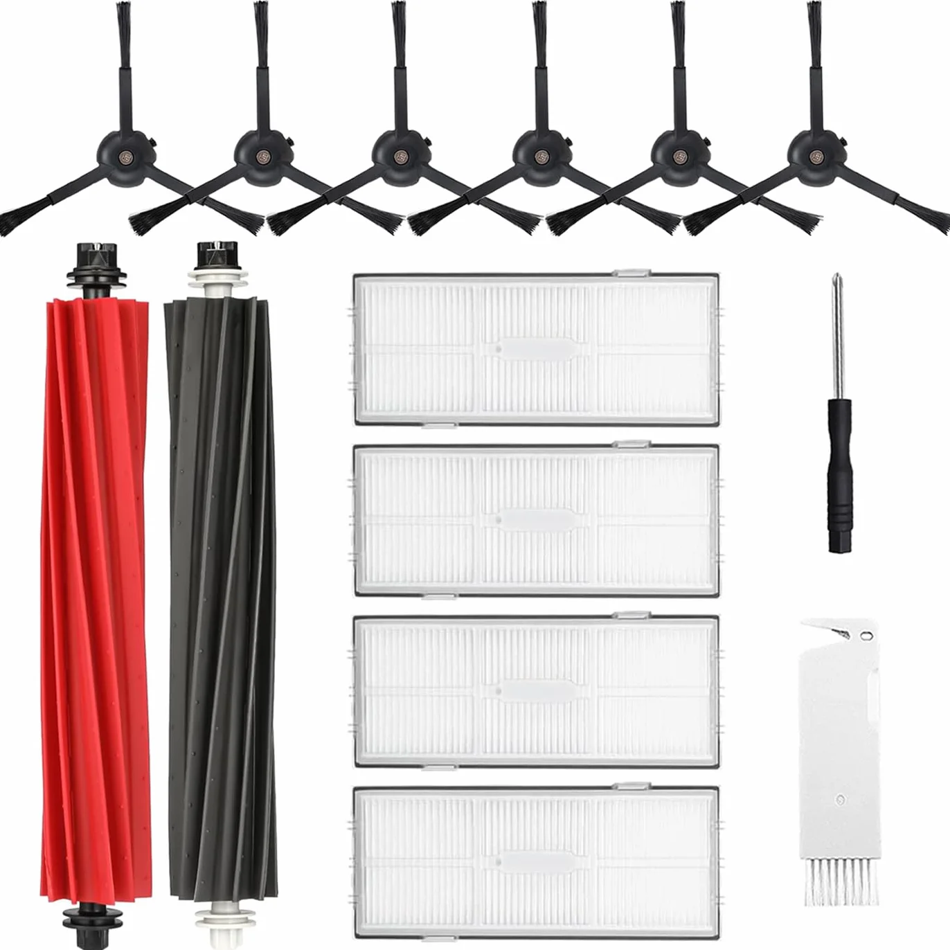 Akcesoria do Roborock S8 S8 Plus S8 Pro Ultra, zestaw części zamiennych do Roborock S8 S8+ S8 Pro Ultra, zestaw akcesoriów do Roborock S8 S8+ / S8 Plus, 2 szczotki gumowe 4 filtry Hepa 6 szczotki