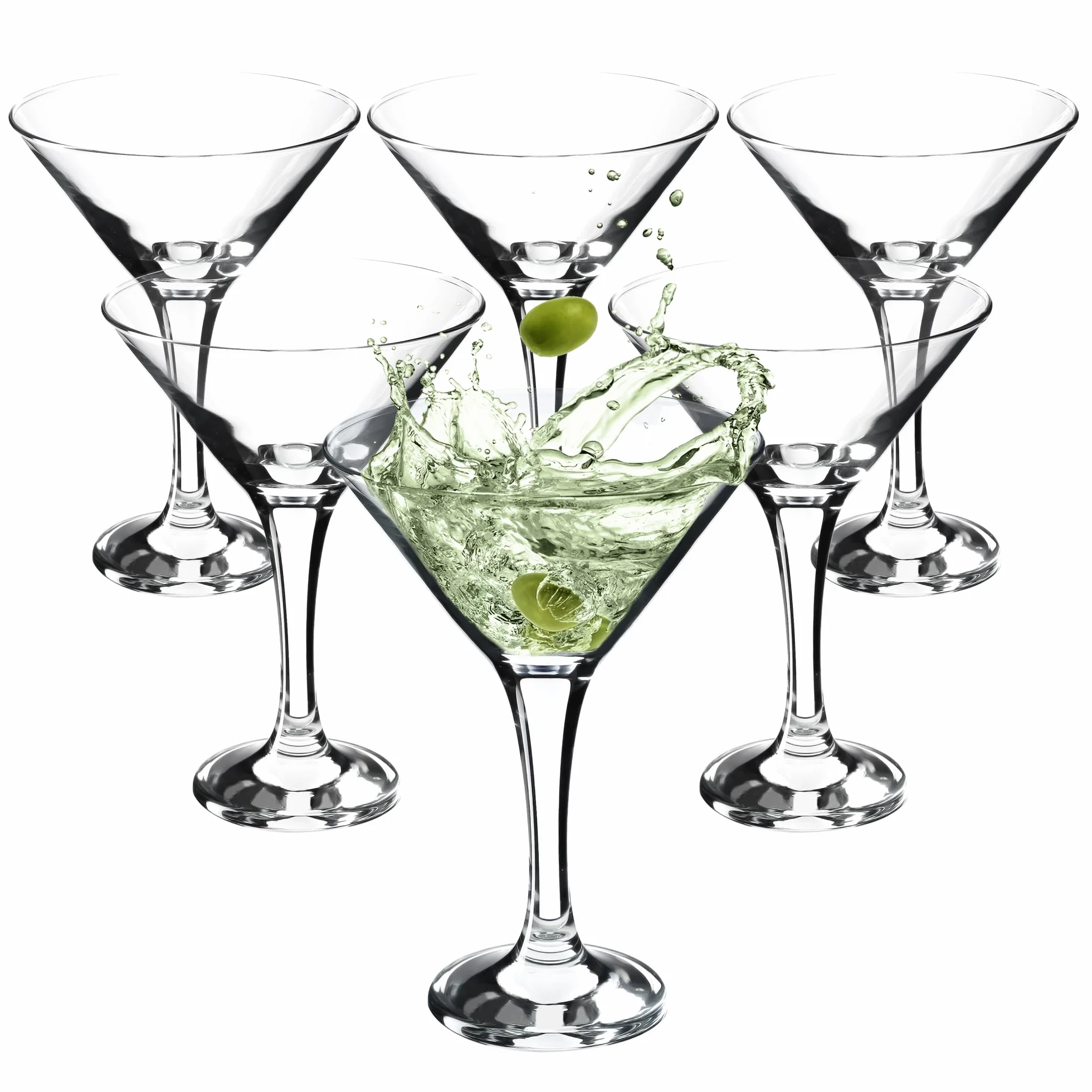 KADAX Kieliszki do martini 175 ml, klarowne szkło, można myć w zmywarce, do serwowania martini i koktajli na przyjęciach i w barze